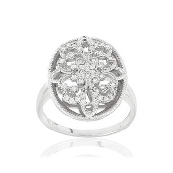 Bague argent 925 ajourée zirconias
