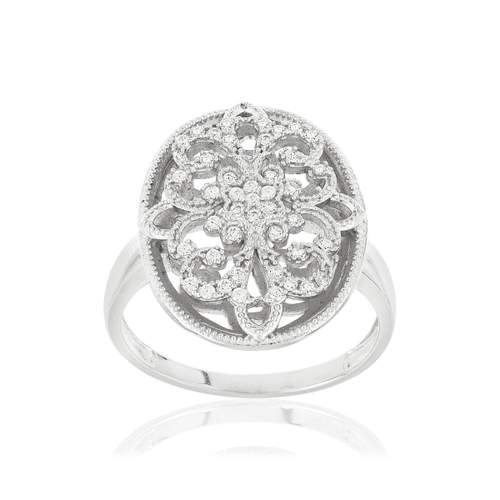 Bague argent 925 ajourée zirconias