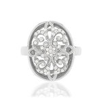 Bague argent 925 ajourée zirconias - vue 3