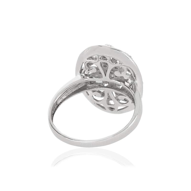 Bague argent 925 ajourée zirconias - vue 4