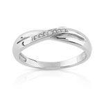 Bague argent 925 diamant - vue 1