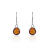 Boucles d'oreilles argent 925 dormeuses gouttes ambre - vue VD1