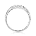 Bague argent 925 croisée zirconias - vue 2