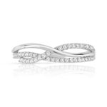 Bague argent 925 croisée zirconias - vue 3