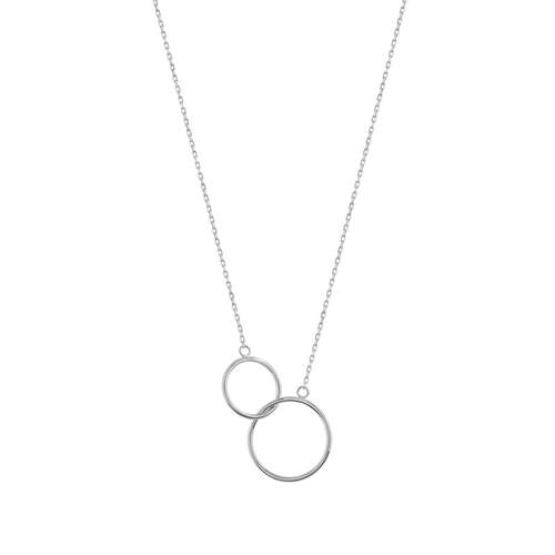 Collier argent 925 anneaux entrelacés 45 cm
