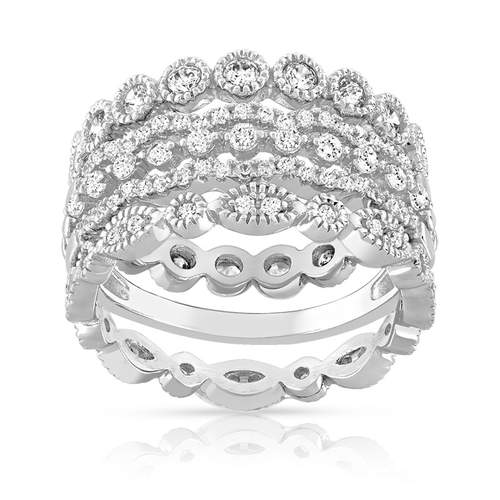 Lot de 3 bagues argent 925 zirconias
