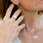 Bague argent 925 martelée - vue porté 1