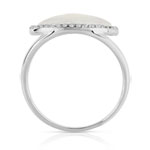 Bague argent 925 nacre et zirconias - vue 2
