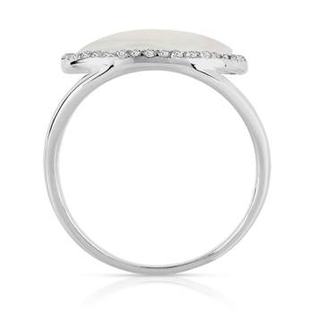 Bague argent 925 nacre et zirconias