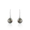 Boucles d'oreilles argent 925 pendants perles de culture de Tahiti zirconias - vue VD1