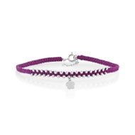 Bracelet argent 925 cordon violet