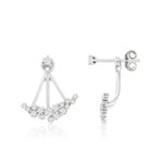 Boucles d'oreilles argent 925 sous lobes zirconias - vue 1
