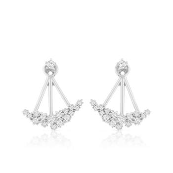 Oorbellen van 925 zilver met zirkonia’s onder de oorlel