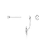 Boucles d'oreilles argent 925 sous lobes zirconias - vue D2