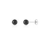 Boucles d'oreilles argent 925 et céramique noire - vue 1
