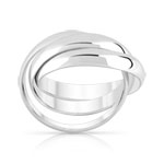 Bague argent 925 3 anneaux mobiles entrelacés - vue 1