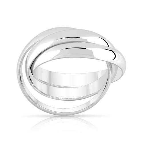 Bague argent 925 3 anneaux mobiles entrelacés