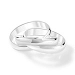 Bague argent 925 3 anneaux mobiles entrelacés - vue D1