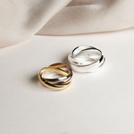 Bague argent 925 3 anneaux mobiles entrelacés - vue D3