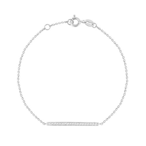 Bracelet argent 925 barrette zirconias 18 cm