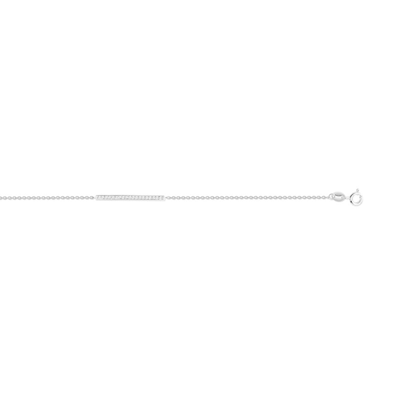 Bracelet argent 925 barrette zirconias 18 cm - vue D1