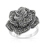 Bague argent 925 marcassites - vue 1