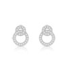 Boucles d'oreilles argent 925 anneaux entrelacés zirconias - vue VD1