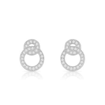 925 silver earrings with interlaced zirconia rings
