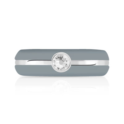 Bague argent 925 resine zirconia - vue V3