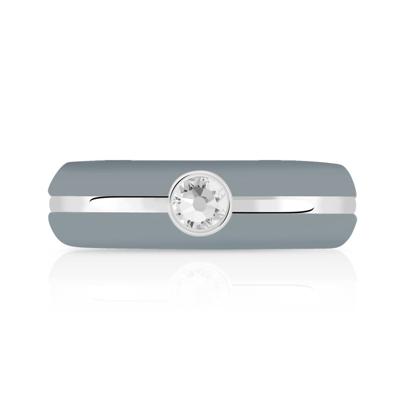 Bague argent 925 resine zirconia - vue V3