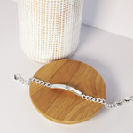 Bracelet identité argent 925 maille gourmette personnalisable 21 cm - vue D3