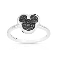 Bague Mickey argent 925 zirconia noir Disney