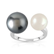 Bague argent 925 perle de culture de tahiti et de chine