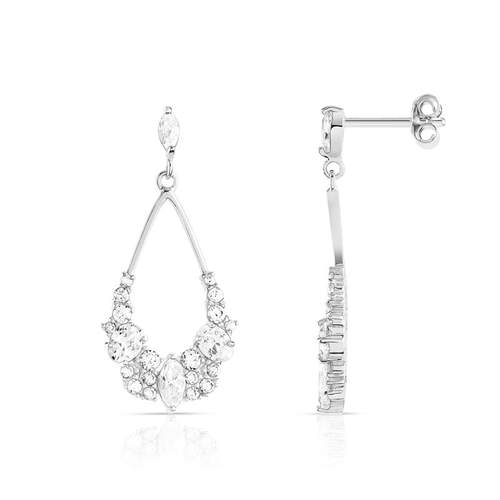 Boucles d'oreilles argent 925 pendants zirconias