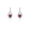 Boucles d'oreilles argent 925 coeurs zirconias rouges et blancs - vue VD1