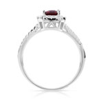 Bague argent 925 rectangulaire zirconias rouge et blancs - vue 2