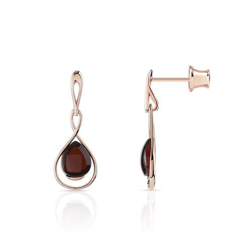 925 silver earrings with pear cut amber pendants