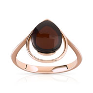 Bague argent 925 rosé ambre