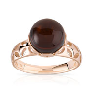 Bague argent 925 rosé ambre