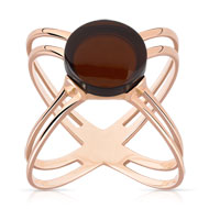 Bague argent 925 rosé ambre