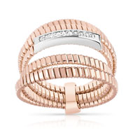 Bague argent 925 rosé acier zirconia