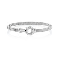 Bracelet rigide argent 925 acier zirconia
