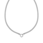 Collier argent 925 anneau zirconias 42 cm - vue 1