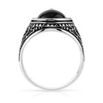 Bague argent 925 onyx imitation ovale - vue 2