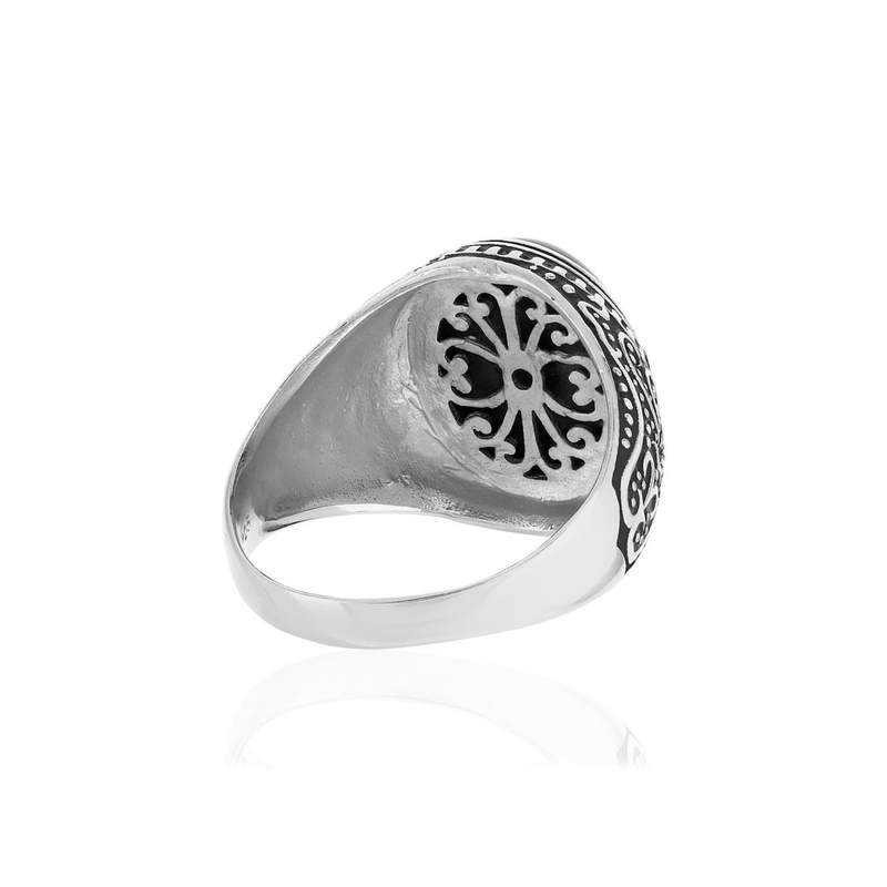 Bague argent 925 onyx imitation ovale - vue 4