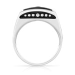 Bague argent 925 onyx imitation carrée - vue 2