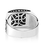 Bague argent 925 onyx imitation carrée - vue D2