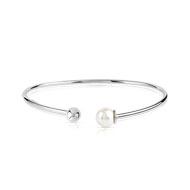Bracelet jonc argent 925 perle imitation