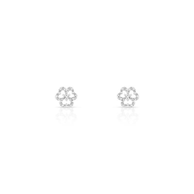 Boucles d'oreilles argent 925 diamants - vue VD1