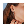 Boucles d'oreilles argent 925 pendants trèfles diamants - vue Vporté 1
